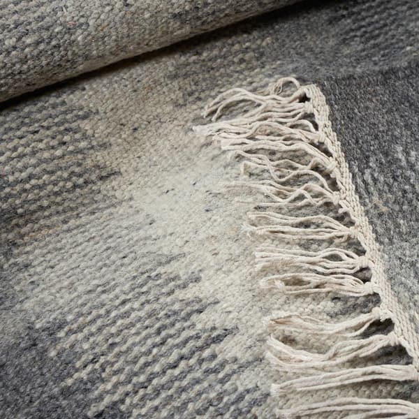 Ronan Ikat Handwoven Wool Grey 9 ft. x 12 ft. Indoor Area Rug