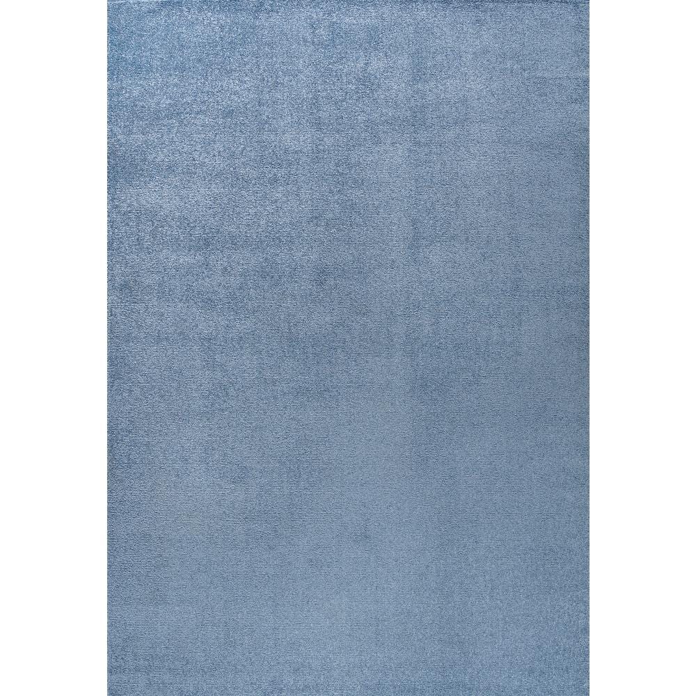 Classic Blue Rectangular Synthetic 4' x 6' Easy Care Area Rug