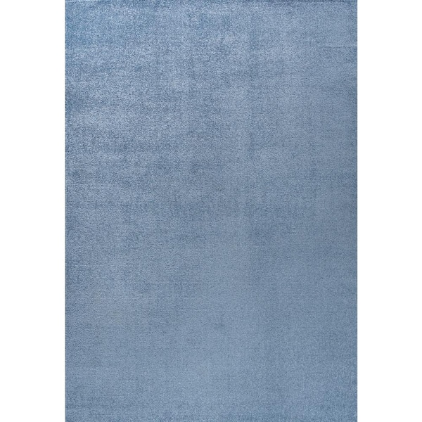 JONATHAN Y Haze Solid Low-Pile Classic Blue 5 ft. Round Area Rug SEU100F-5R  - The Home Depot