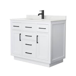 Beckett TK 42 in. W x 22 in. D x 35 in. H Single Bath Vanity in White with Giotto Quartz Top