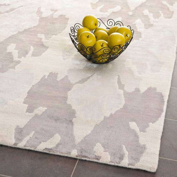 Tibetan 6 ft. x 9 ft. Pearl/Gray Abstract Area Rug