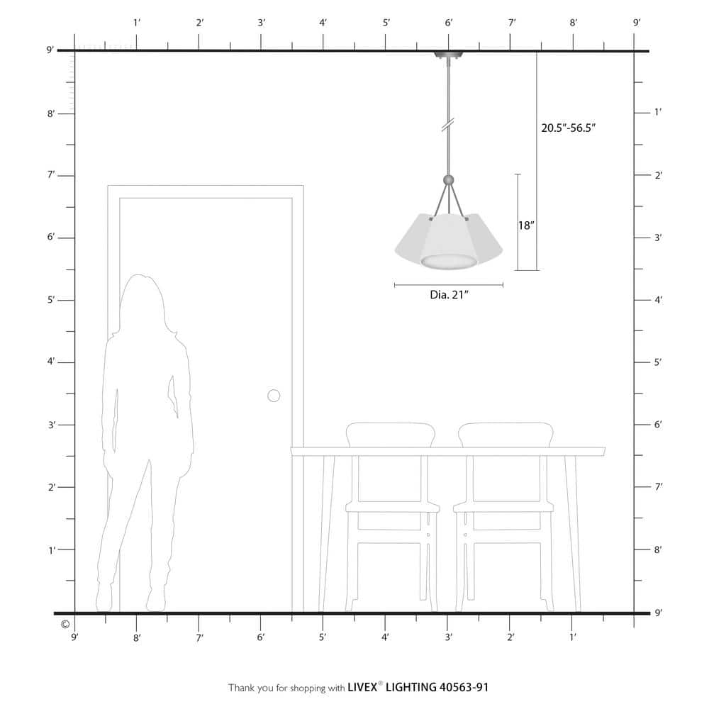Prato Modern 3-Light Chandelier with Brushed Nickel Finish and Off-White Shade