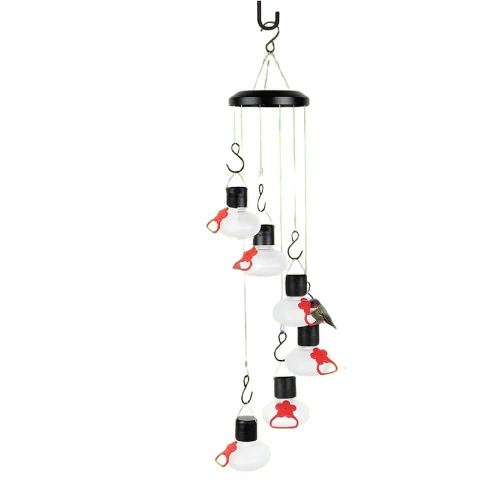 Frosted Clear Glass Bird Feeder, Solar Glass Charming Wind Chimes Hummingbird Feeders for Outdoors, Leak Free, (6-Pack) price history on PriceWatchPro