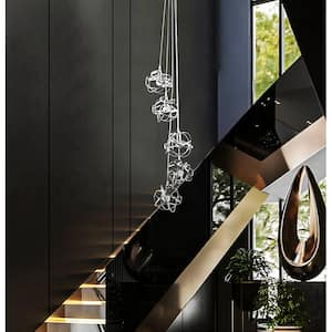 Doodley 5 Light Polished Chrome Cluster Chandelier for Stairsway Foyer with No Bulbs Included