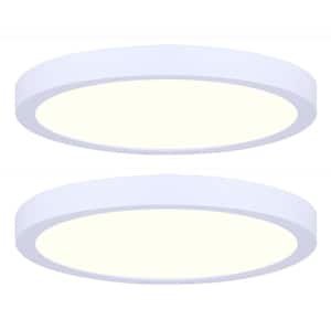 5.5 in. 1-Light White Integrated LED Flush Mount (2-Pack)
