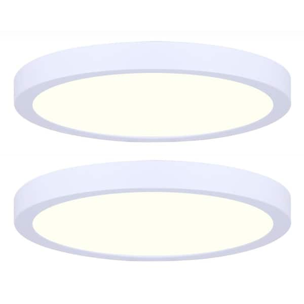 CANARM 5.5 in. 1-Light White Integrated LED Flush Mount (2-Pack)