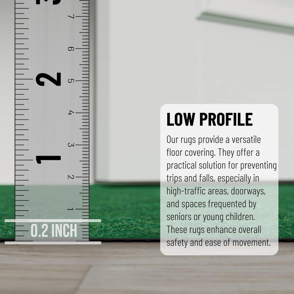 Green Non-Slip Rubberback Utility Entryway Mat