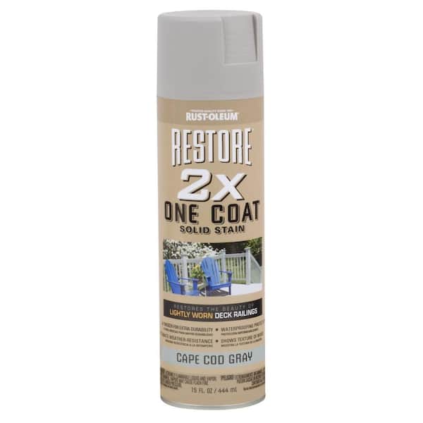 Rust-Oleum Restore 15 oz. 2X One Coat Cape Cod Gray Solid Stain Spray (Case of 6)