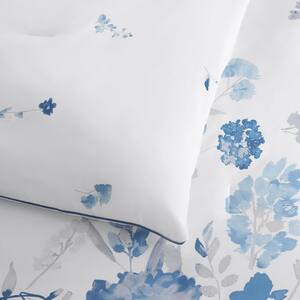 Loriana 3-Piece Blue Engineered Floral Comforter Set