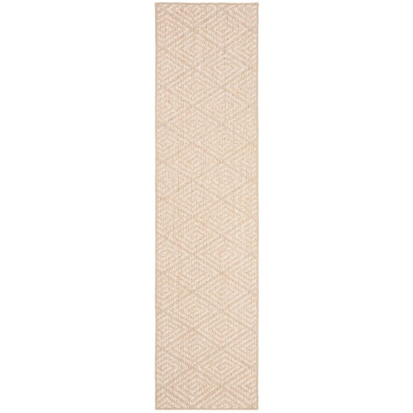 Palm Beach 2 ft. x 10 ft. Beige Geometric Runner Rug