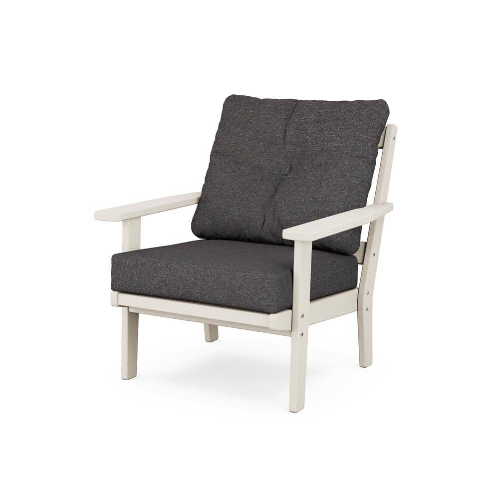 Prairie Plastic Outdoor Deep Seating Chair in Sand with Ash Charcoal Cushion price history on PriceWatchPro