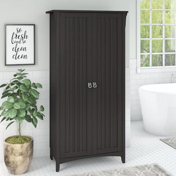 Bush Furniture Salinas Vintage Black 62.95 in. Accent Storage Cabinet with Doors