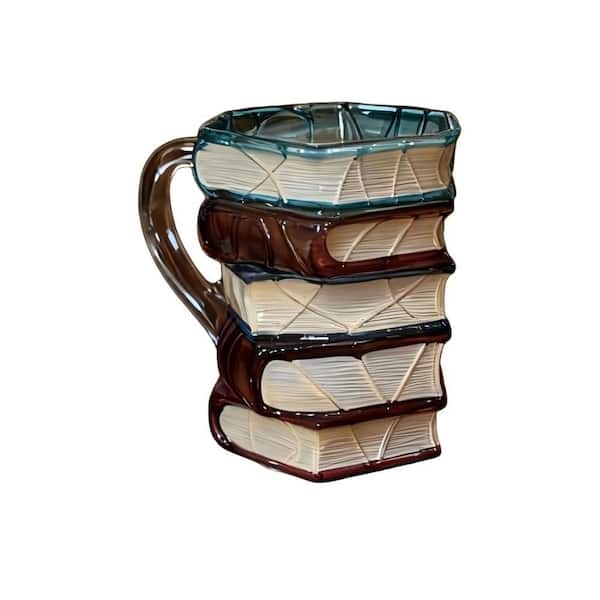 5 oz. Clear Borosilicate Glass Hand-Painted 3D Book-Shaped Lead-Free Glass Mug (Set of 1)