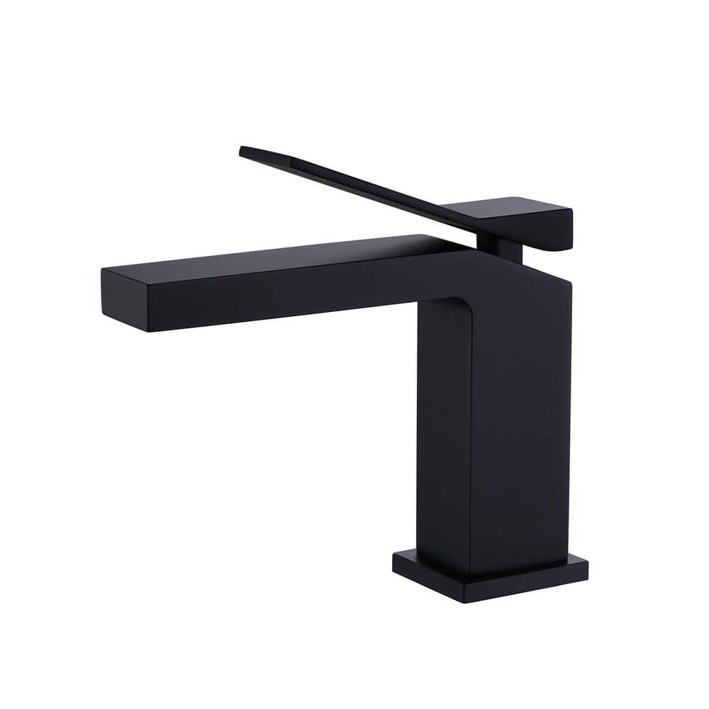 Minimalist Brass Single Handle Single Hole Bathroom Sink Faucet with cUPC Certified Supply Lines in Matte Black price history on PriceWatchPro