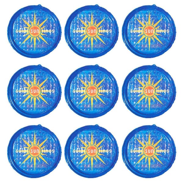 SOLAR SUN RINGS UV Resistant Pool Spa Heater Circular Solar Cover, Blue (9 Pack)