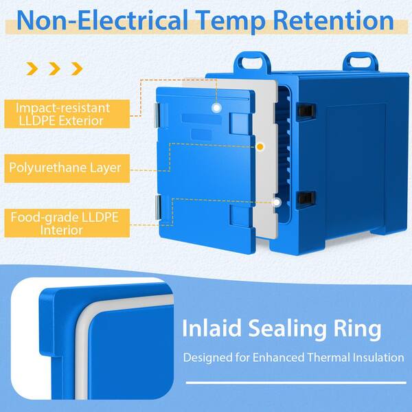 81 Quart Capacity End-loading Insulated Food Pan Carrier with Handles -  Costway