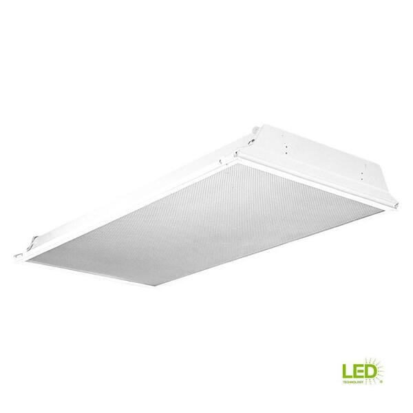 EnviroLite 2 ft. x 4 ft. White LED Prismatic Backlit Grid Ceiling Troffer