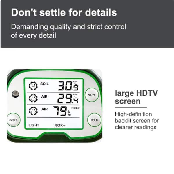 4 In1 Soil Moisture Sensor Temperature Sensor Temperature Gardening Tool Kits Solar Soil Ph Meter For Lawn Farm Garden Plant Care
