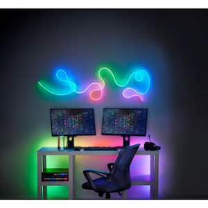 16.4 ft. RGBWIC Dynamic Color Changing Dimmable Linkable Plug-In LED Neon Flex Strip Light with Remote Control