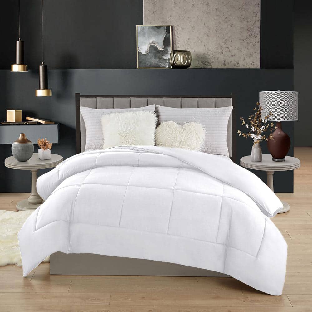 White Twin Microfiber Down Alternative Duvet