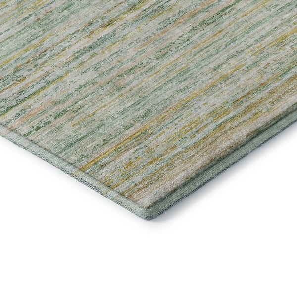 Mayfield Premium Machine Washable Abstract AMF1239 Mint 2 ft. 3 in. x 7 ft. 6 in. Runner Rug