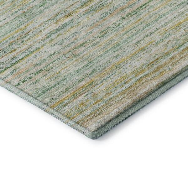 Mayfield Premium Machine Washable Abstract AMF1239 Mint 3 ft. x 5 ft. Area Rug