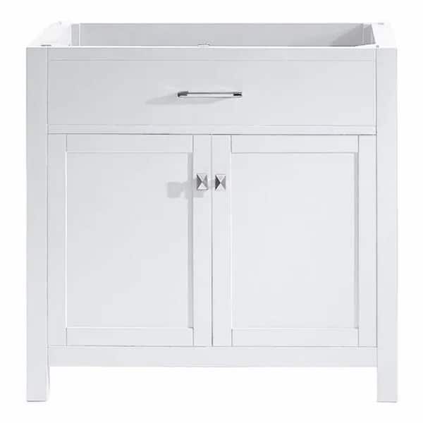 Virtu USA Caroline Madison 36 in. W x 22 in. D x 34 in. H Single Sink Bath Vanity Cabinet without Top in White