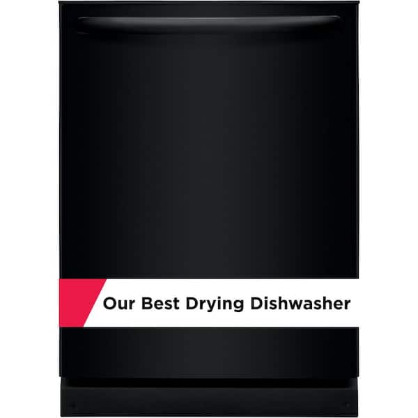 Frigidaire 24 in Top Control Built In Tall Tub Dishwasher with Plastic Tub in Black with 4-cycles