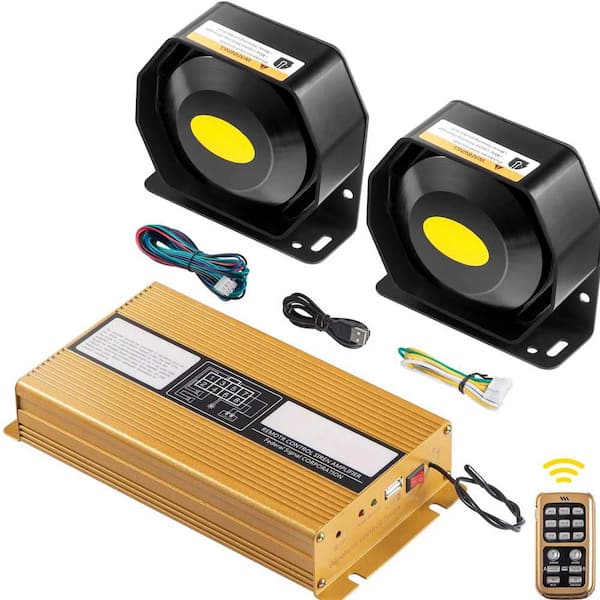 400W 8 Sound Loud Car Warning Alarm Police Fire Horn PA Speaker MIC System