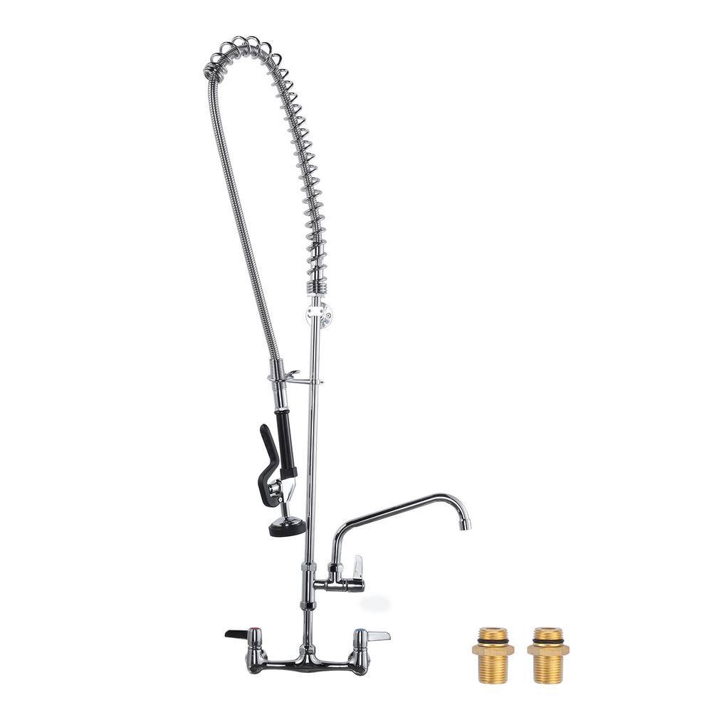 43 in. Commercial Triple Handles Pull Down Sprayer Kitchen Faucet with Pre-Rinse Sprayer in Chrome price history on PriceWatchPro