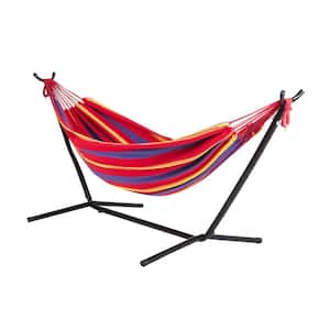 6.5 ft. Portable Double Hammock Bed with Carry Bag and Stand Included, Tequila Sunrise