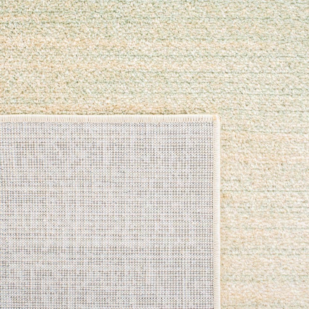 Green and Ivory Hand-knotted Synthetic 6' x 9' Area Rug