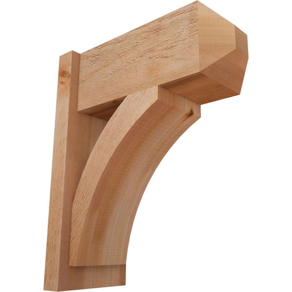 Ekena Millwork 8 in. x 22 in. x 18 in. Thorton Craftsman Rough Sawn Western Red Cedar Outlooker