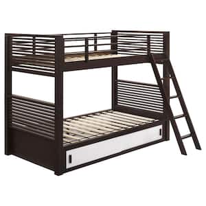 Oliver Java Twin over Twin Bunk Bed with Built-in Storage