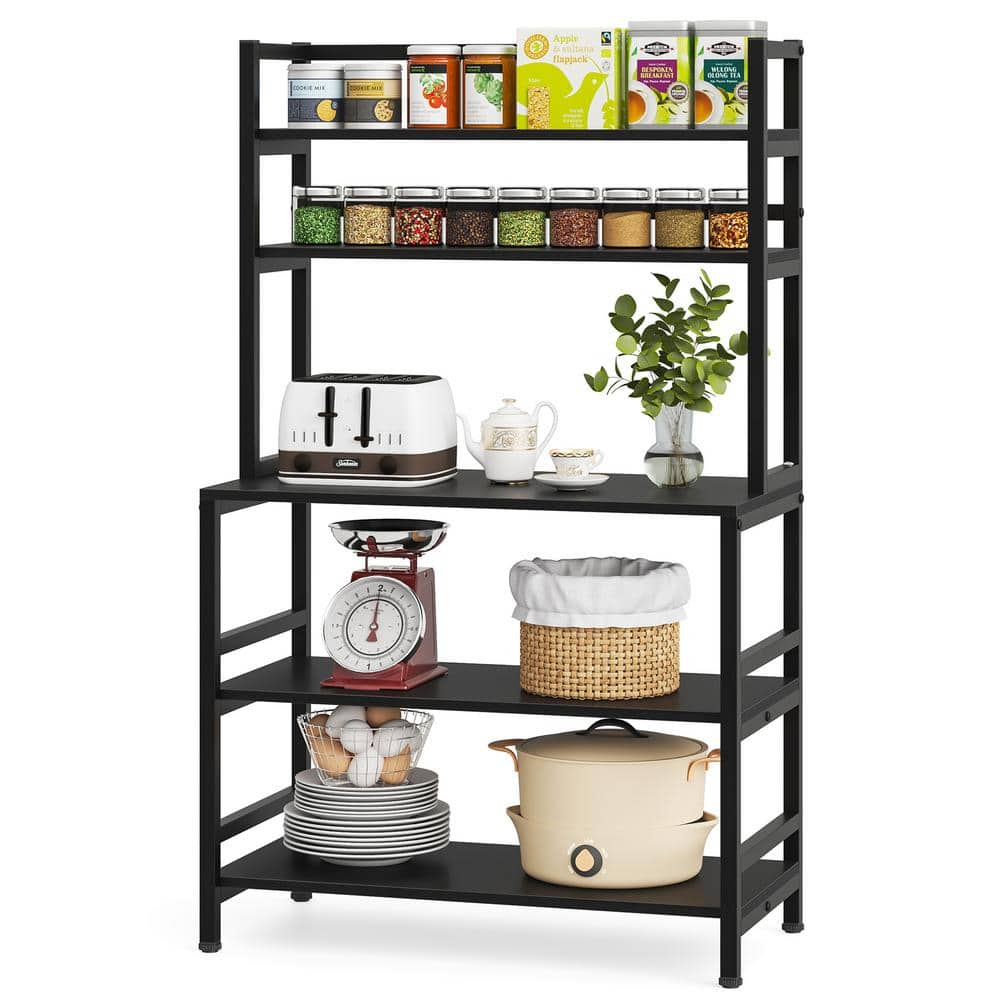 Bestier 31.5 in. Rustic Brown Baker's Rack with Microwave Compatibility  C078D-RST - The Home Depot