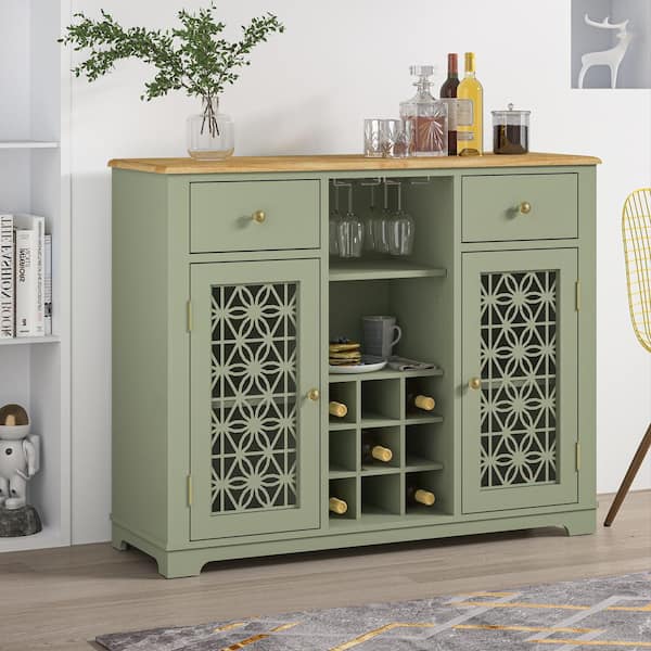 Blue sideboard best sale with wine rack