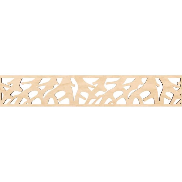 Ekena Millwork Manton Fretwork 0.375 in. D x 46.625 in. W x 8 in. L Birch Wood Panel Moulding