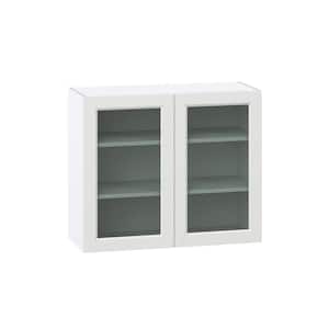 Alton Painted 36 in. W x 30 in. H x 14 in. D in White Assembled Wall Kitchen Cabinet with Glass Door