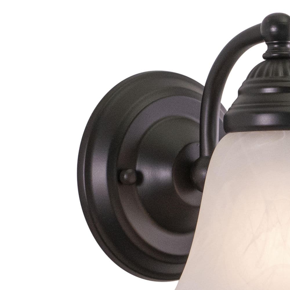 Standford Bronze Vanity Light with Alabaster Glass Shade