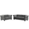 Morden Fort Velvet Couches for Living Room Sets Loveseat and Sofa 2 Pieces Top in Gray 8705-GREY-2+3