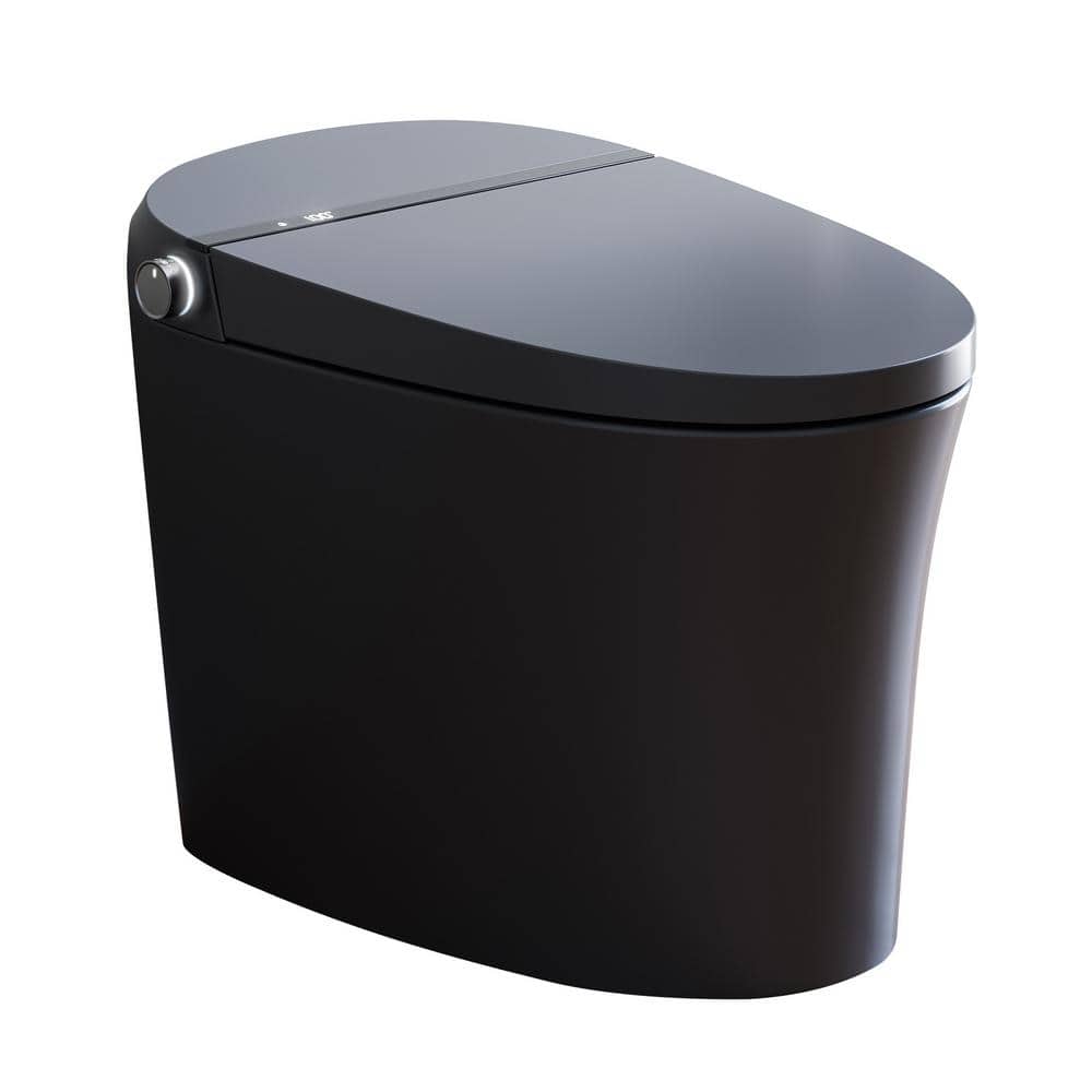 Black Vitreous China Smart Toilet with Dual Flush and Bidet