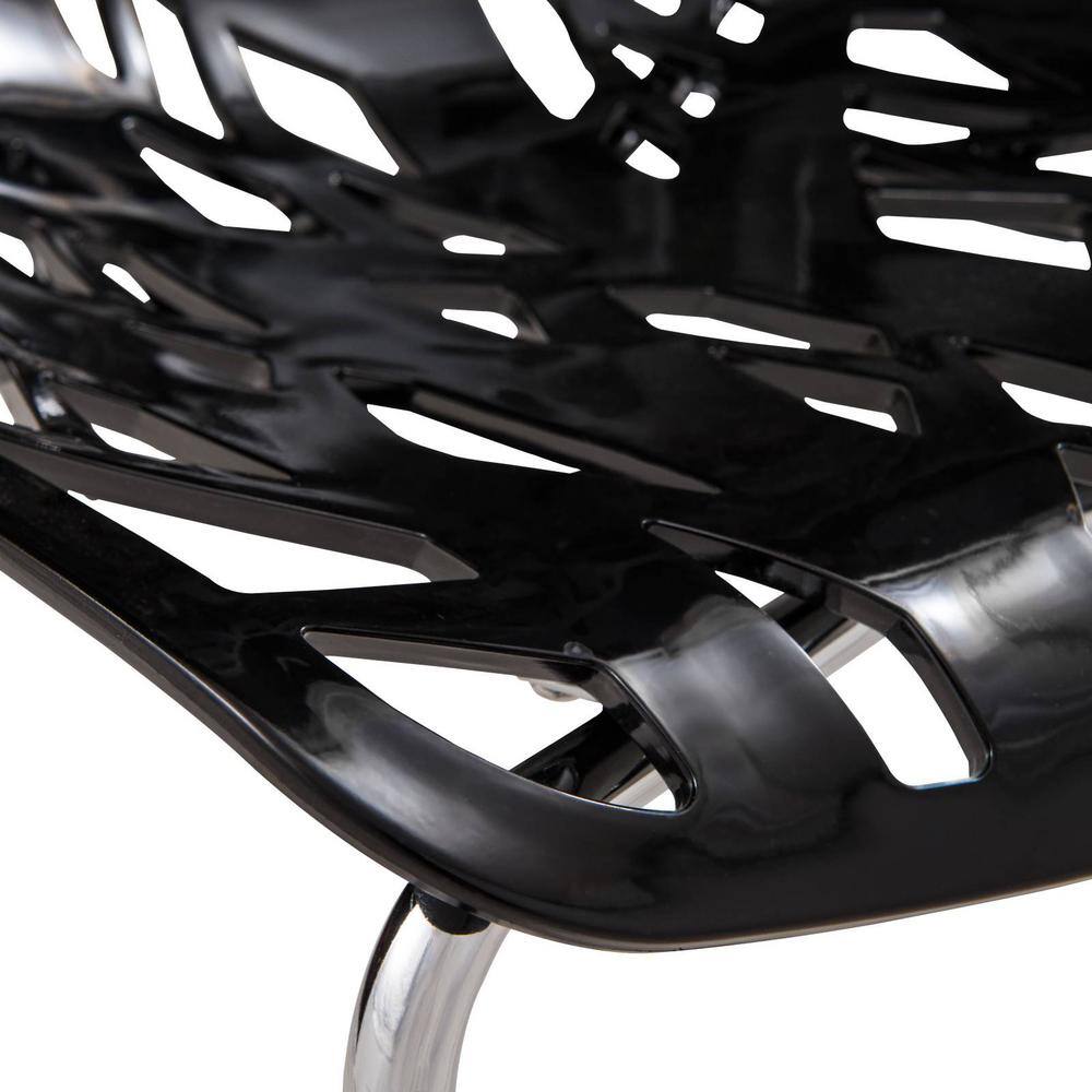 Asbury High-Back Black Wood & Metal Side Chair Set