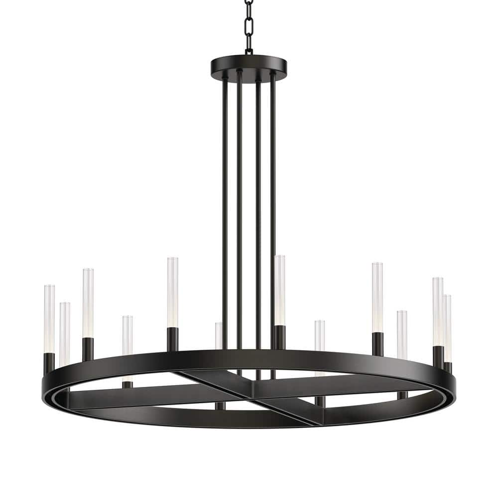Ovation 12-Light Integrated LED Black Chandelier price history on PriceWatchPro