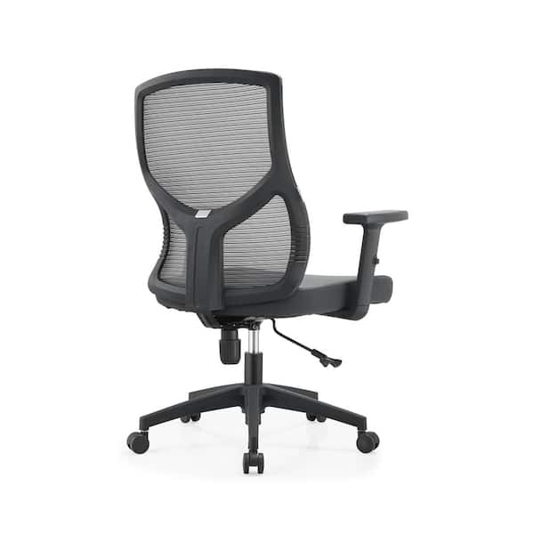 Leisuremod Glen Cotton Office Chair Mesh Mid Back Computer Chair with Adjustable Height Swivel and Tilt in Grey GO60GR