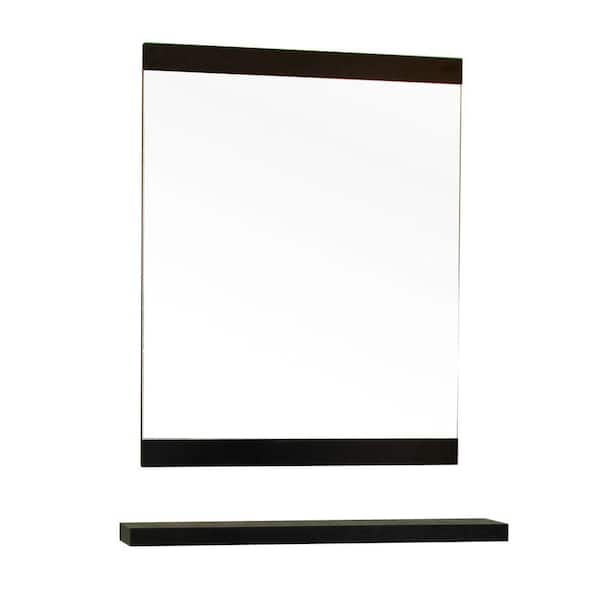 Bellaterra Home Windsor 32 in. L x 24 in. W Solid Wood Frame Wall Mirror in Black