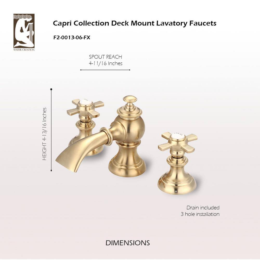 Elegant Vintage Brass 8'' Widespread Bathroom Faucet