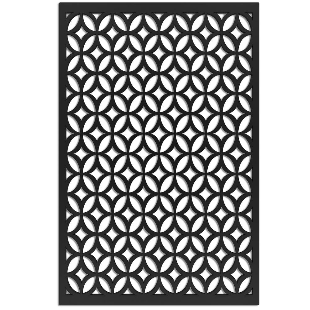 Moors Ellipses 4 ft. x 32 in. Black Vinyl Decorative Screen Panel