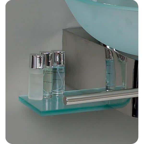 Turquoise Round Glass Vessel Sink with Faucet and Drain