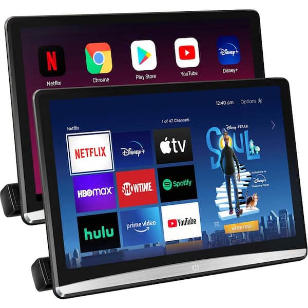 12.4-inch HD IPS Car Headrest Monitor with Wireless Phone Connection and Universal Mounting Bracket