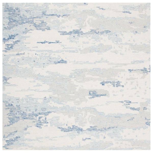 SAFAVIEH Abstract Ivory/Blue 6 ft. x 6 ft. Abstract Sky Square Area Rug